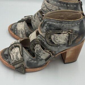 FREEBIRD BY STEVEN Violet Stone MULTI SANDALS BOOTIES. Sz 8 - EUC